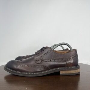 Vionic Bowery‎ Bruno Shoes Men's 10 Brown Leather Wingtip Oxford Brogue Dress